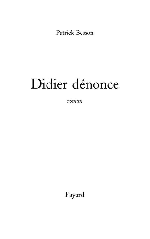 Cover image for book Didier dénonce