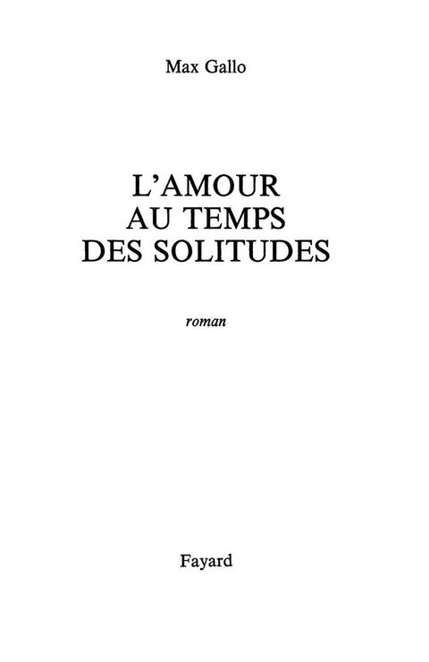 Cover image for book L'Amour au temps des solitudes