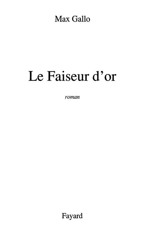 Cover image for book Le Faiseur d'or