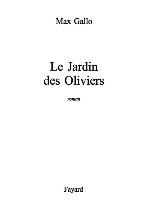 Cover image for book Le Jardin des Oliviers
