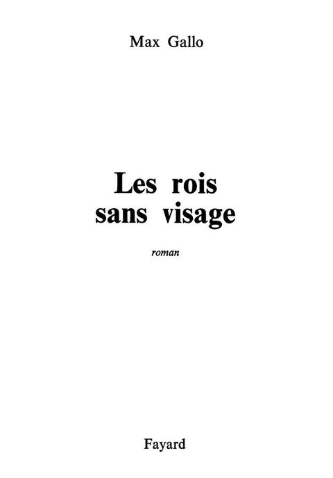 Cover image for book Les Rois sans visage