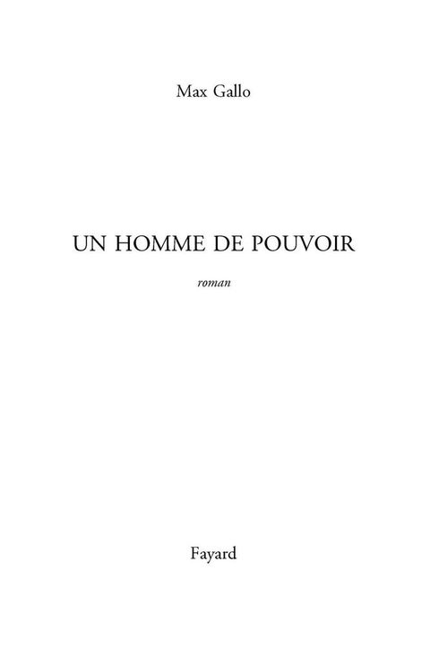 Cover image for book Un homme de pouvoir