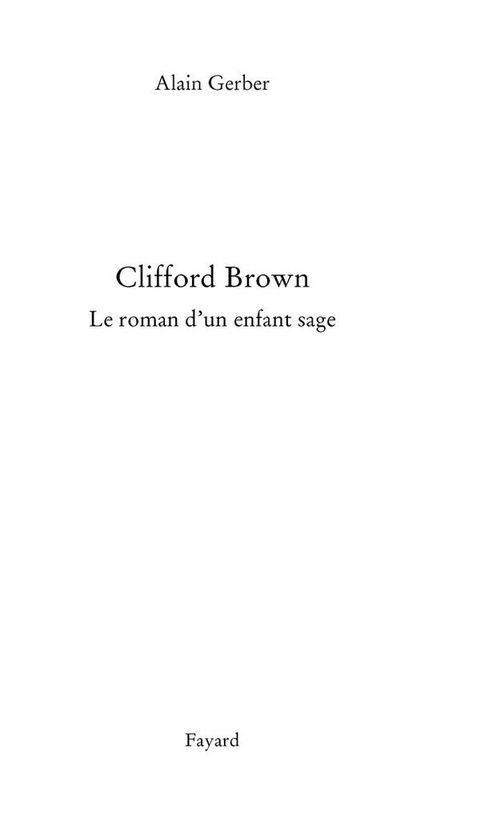 Cover image for book Clifford Brown