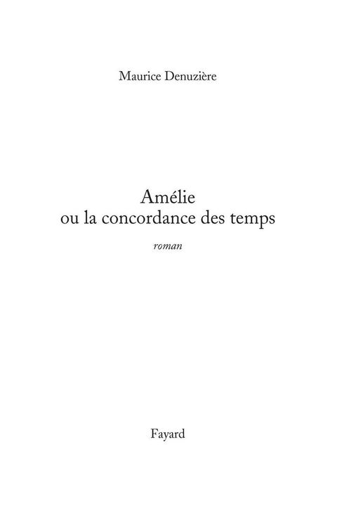 Cover image for book Amélie ou la concordance des temps