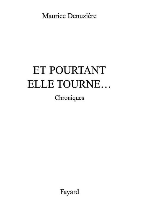 Cover image for book Et pourtant elle tourne...