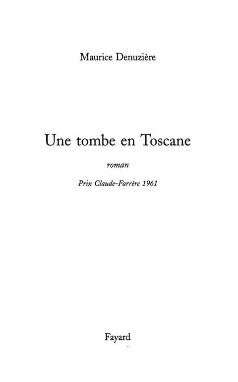 Cover image for book Une tombe en Toscane