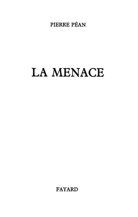 Cover image for book La Menace