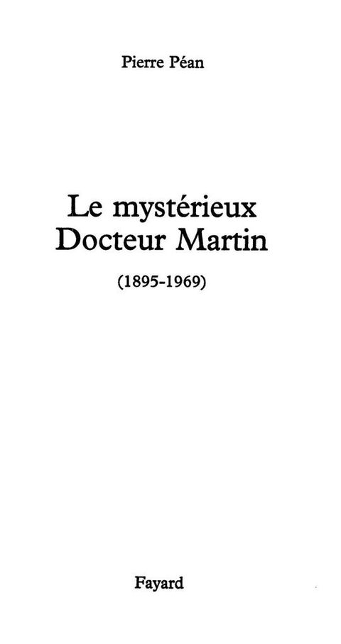 Cover image for book Le Mystérieux Docteur Martin