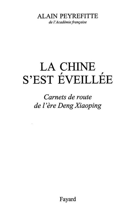 Cover image for book La Chine s'est éveillée