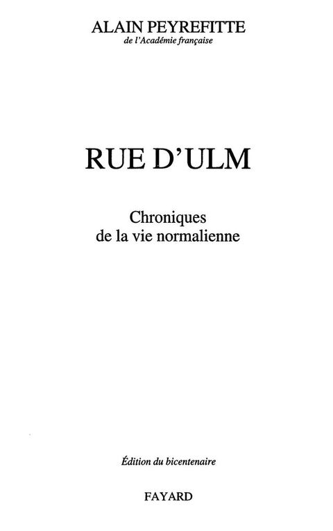 Cover image for book Rue d'Ulm