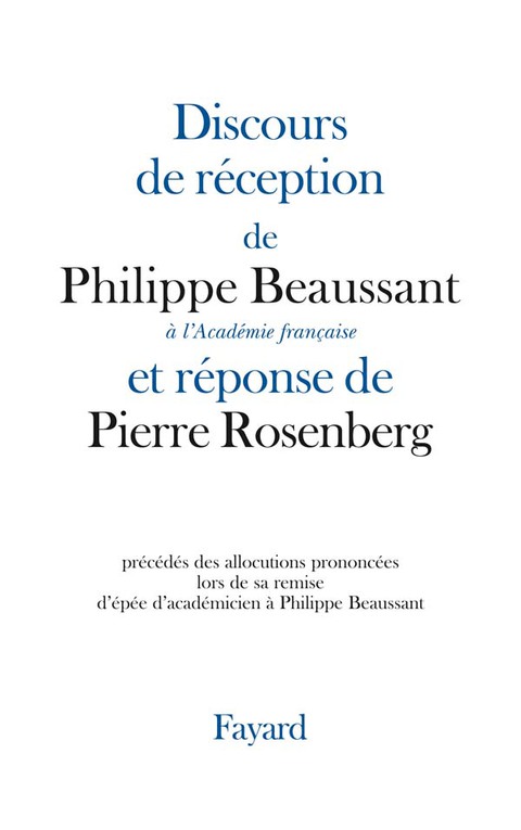 Cover image for book Discours de réception à l'Académie française