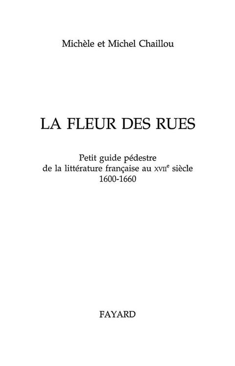 Cover image for book La fleur des rues