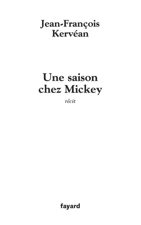 Cover image for book Une saison chey Mickey