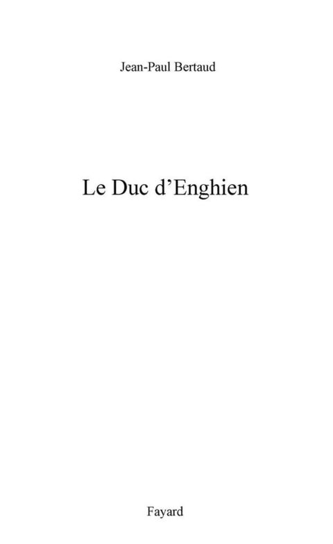 Cover image for book Le Duc d'Enghien