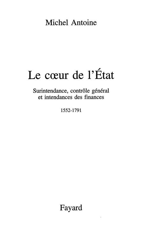 Cover image for book Le Coeur de l'État
