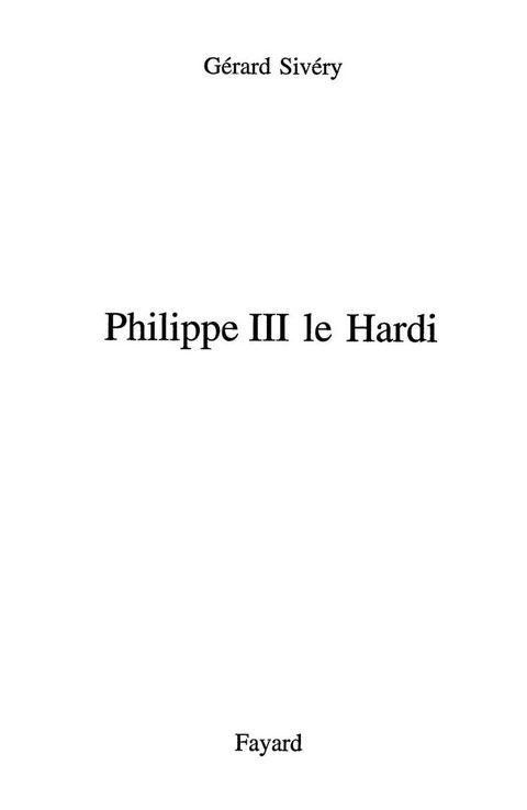 Cover image for book Philippe III le Hardi