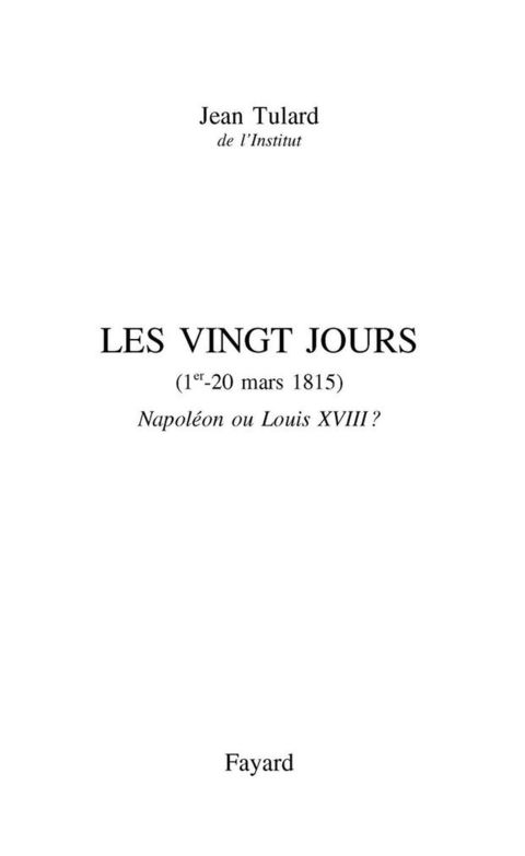 Cover image for book Les vingt jours