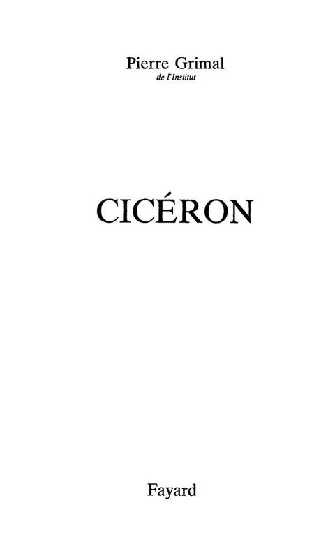Cover image for book Cicéron