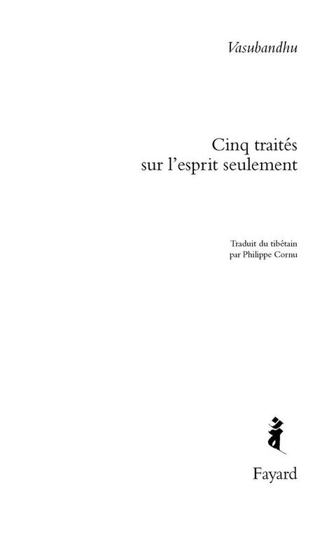 Cover image for book Cinq traités sur l'esprit seulement