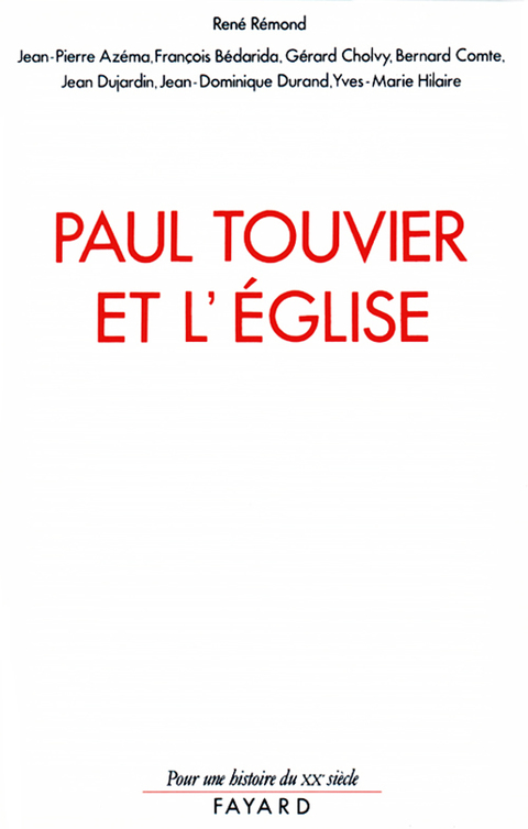 Cover image for book Paul Touvier et l'Eglise