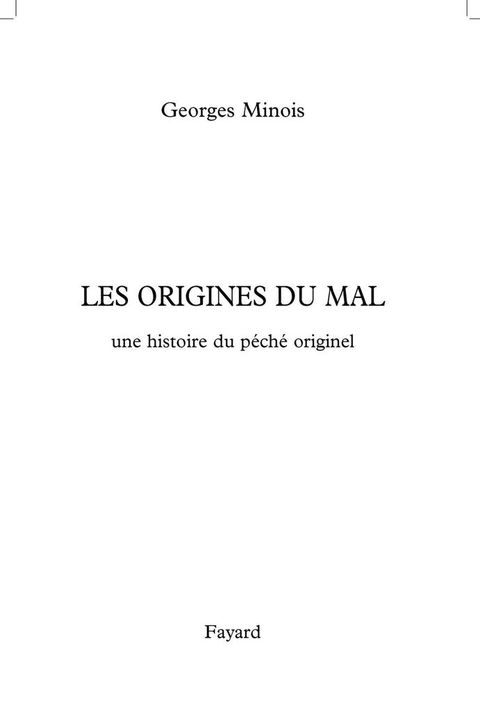 Cover image for book Les origines du mal