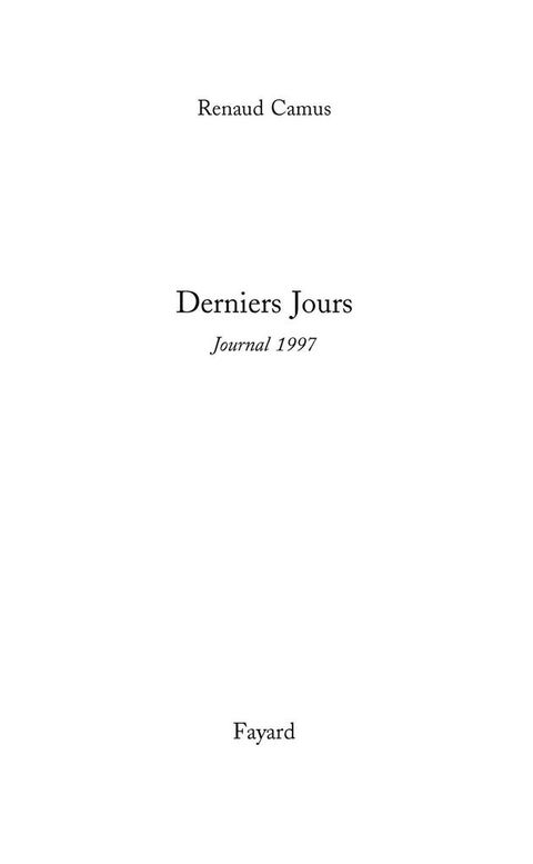 Cover image for book Derniers Jours