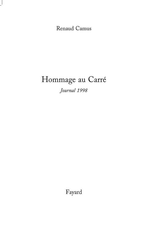 Cover image for book Hommage au Carré