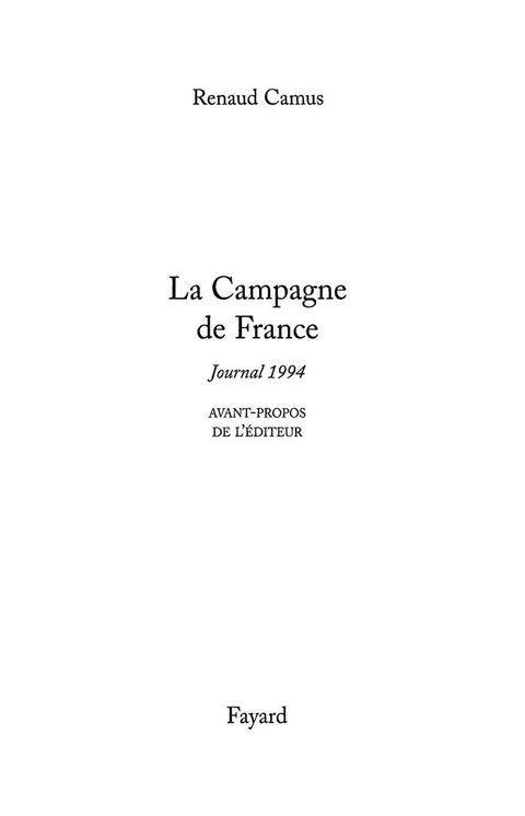 Cover image for book La Campagne de France