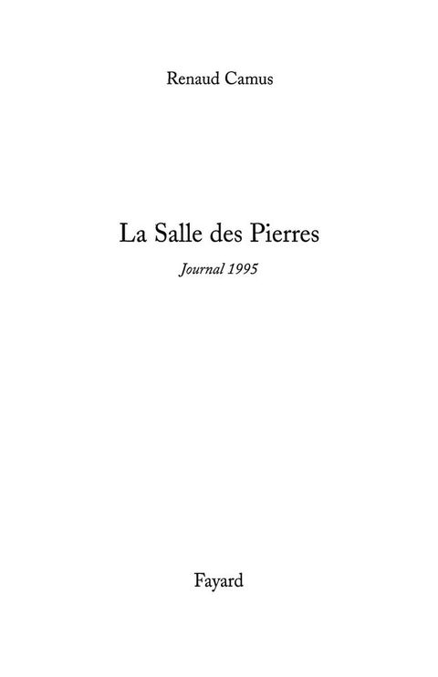 Cover image for book La Salle des Pierres