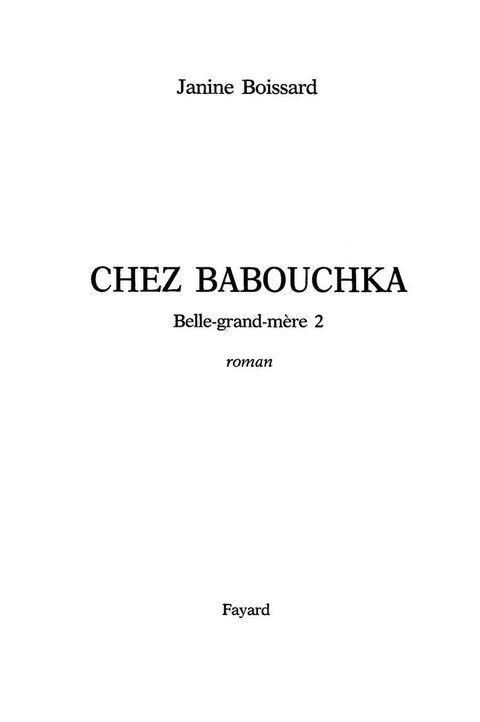 Cover image for book Chez Babouchka, Belle-grand-mère