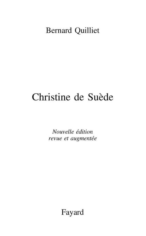 Cover image for book Christine de Suède