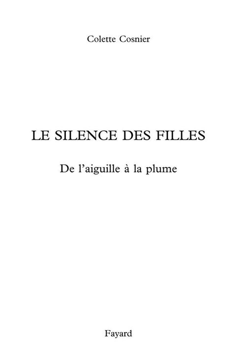 Cover image for book Le silence des filles