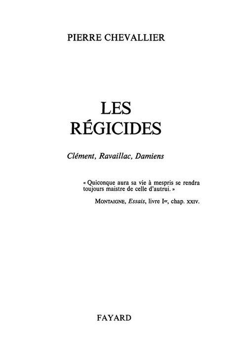 Cover image for book Les Régicides