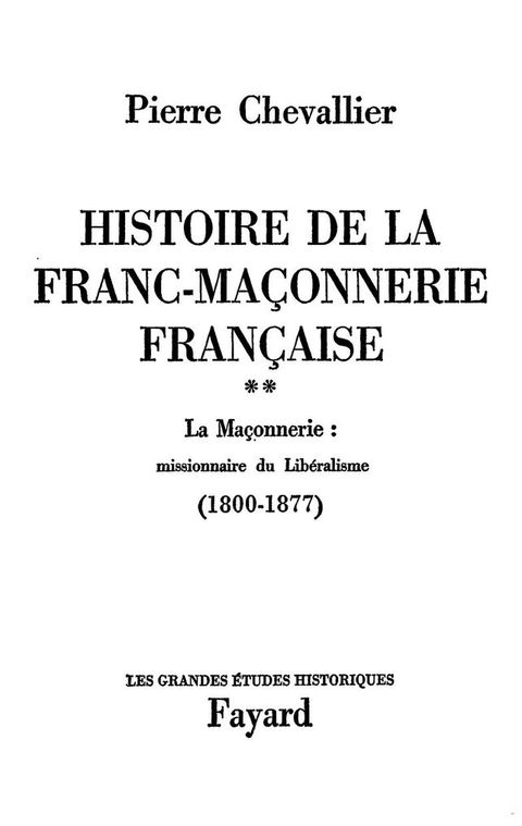 Cover image for book Histoire de la Franc-Maçonnerie française