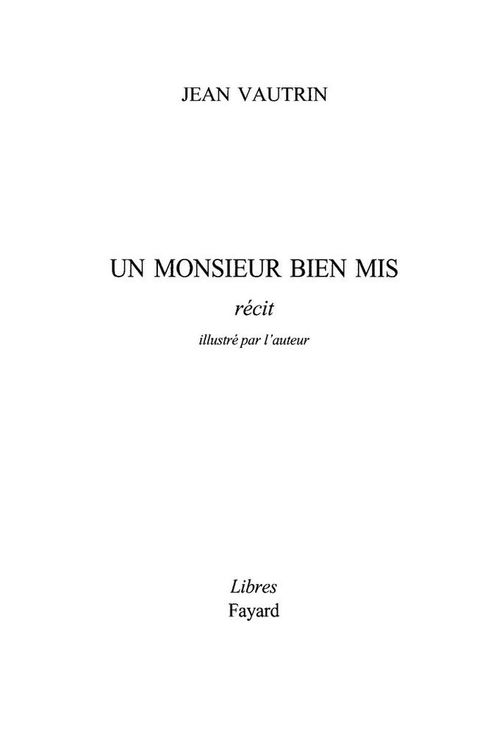 Cover image for book Un monsieur bien mis