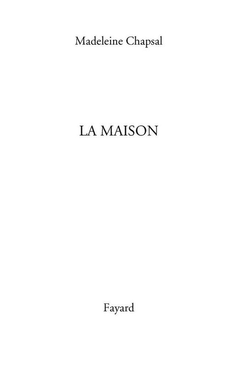 Cover image for book La Maison