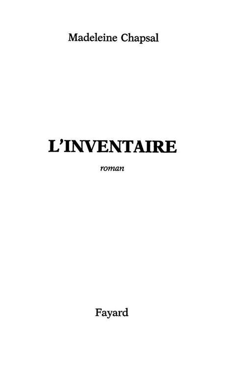 Cover image for book L'Inventaire