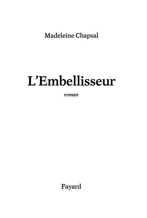 Cover image for book L'embellisseur