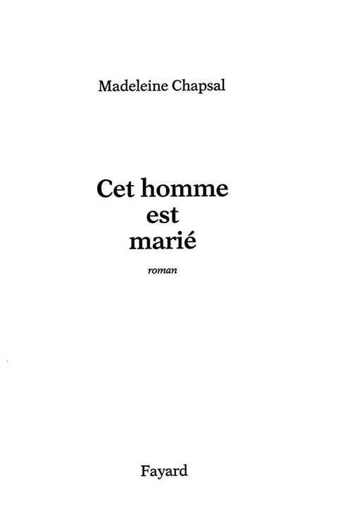 Cover image for book Cet homme est marié