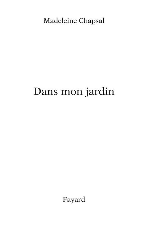 Cover image for book Dans mon jardin