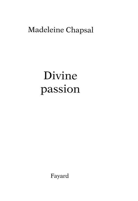 Cover image for book Divine passion