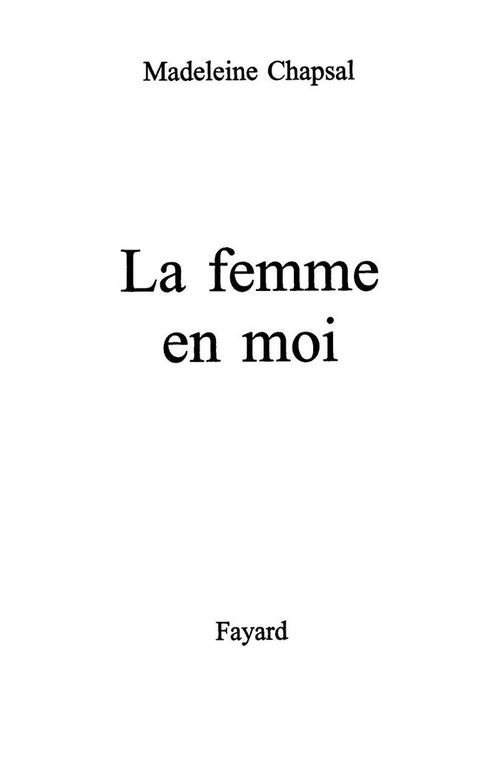 Cover image for book La Femme en moi