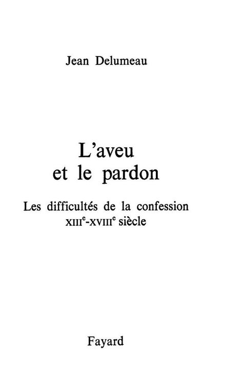 Cover image for book L'Aveu et le pardon