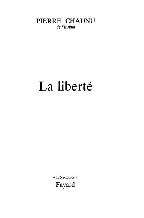 Cover image for book La Liberté