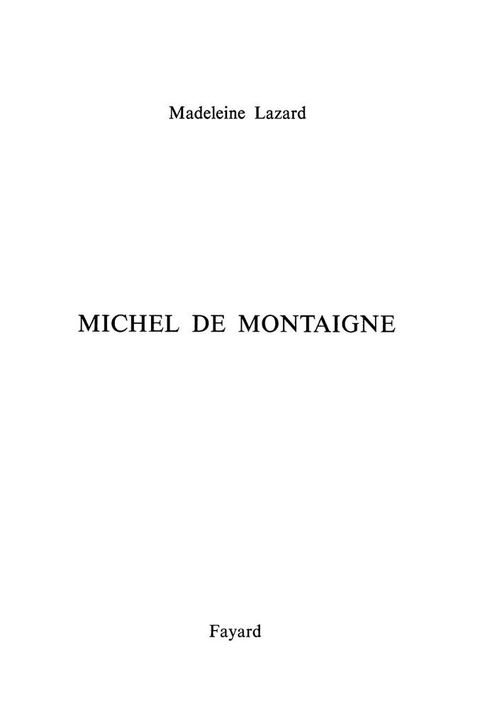 Cover image for book Michel de Montaigne