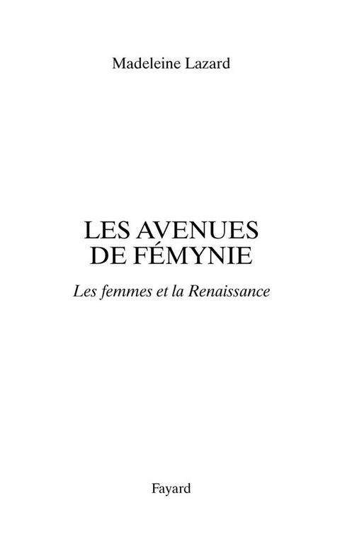 Cover image for book Les Avenues de Fémynie