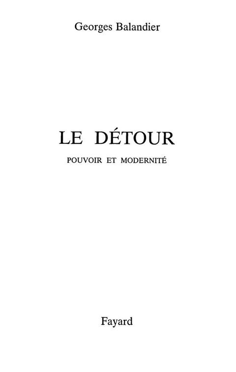 Cover image for book Le Détour