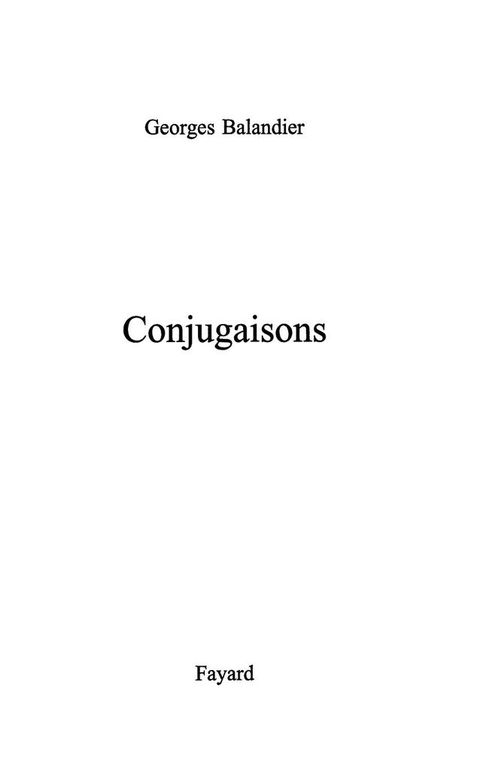 Cover image for book Conjugaisons