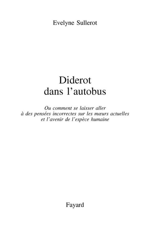Cover image for book Diderot dans l'autobus