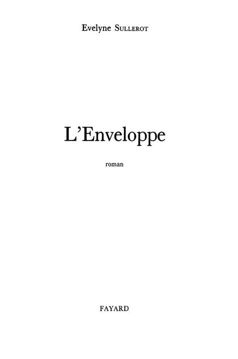Cover image for book L'Enveloppe